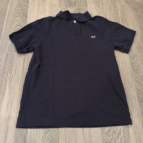 Vineyard Vines Boys Navy Blue collard Shirt Size M